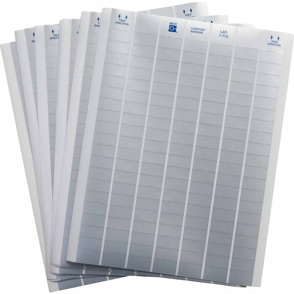 LaserTab Metallized Polyester Lbls 0.5 in H x 1 in W Silver 76/PK